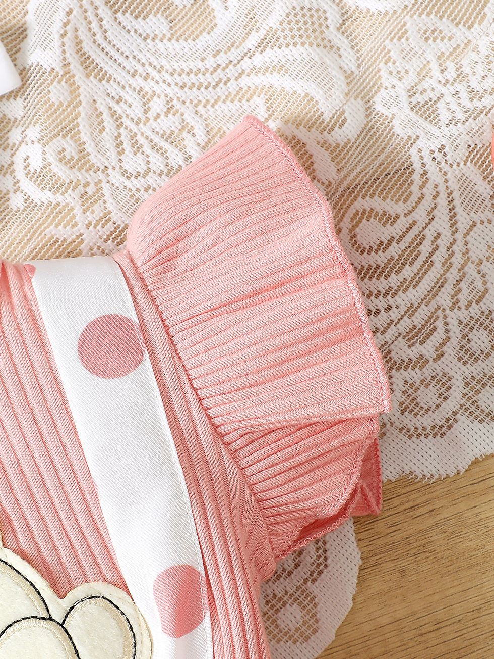 Miniatura: Vestido Bebê Ursinha Encantadora com Faixa | Conjunto Delicado 💗