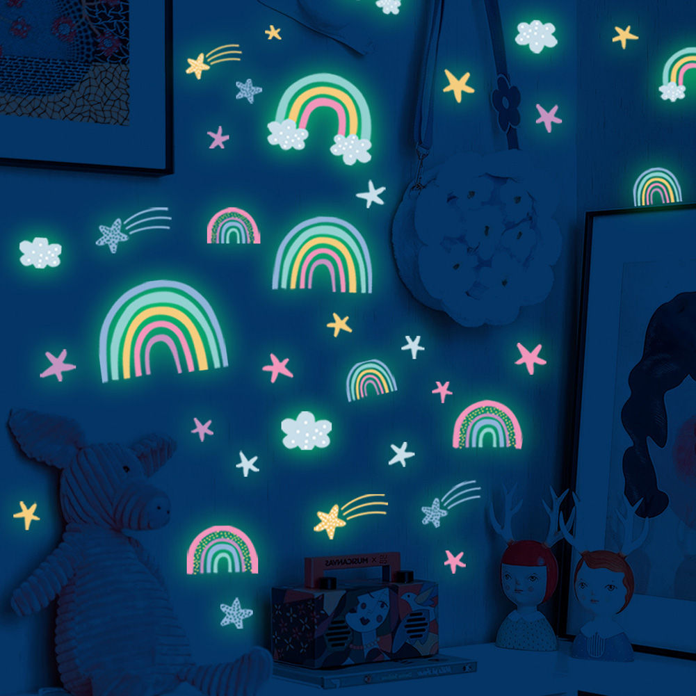 Adesivos Luminosos Arco-Íris e Estrelas