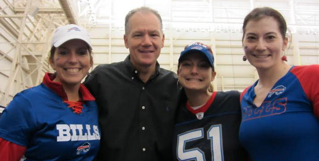 My sisters and I (I’m on Scott’s left) with Scott Norwood before Bills game in 2011