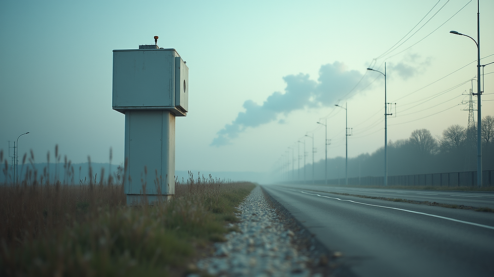 Eye-level view of a pollution monitoring station