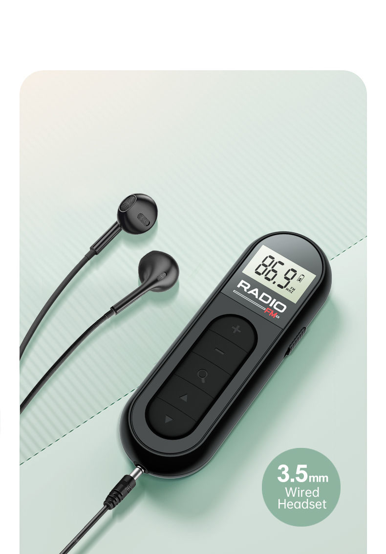 Miniatura: Mini Rádio FM Portátil Recarregável com Clip