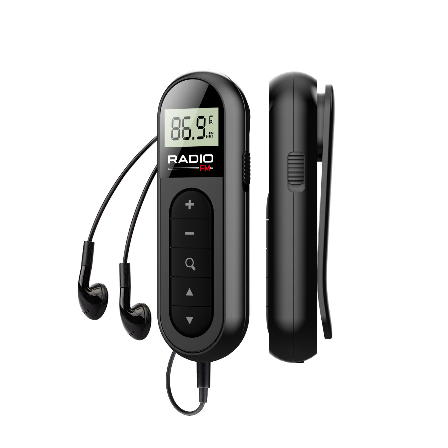 Mini Rádio FM Portátil Recarregável com Clip