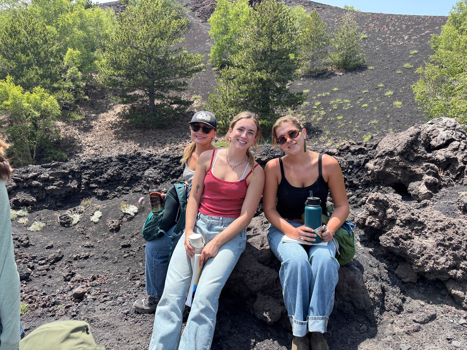 Shay,Avery and Audrey casually chilling on a volcanic rock 