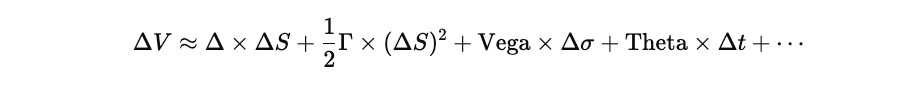 Delta-Gamma-Vega (DGV) approximation is a Taylor series-based method used in sensitivity-based partial revaluation to estimate changes in an option portfolio’s value.