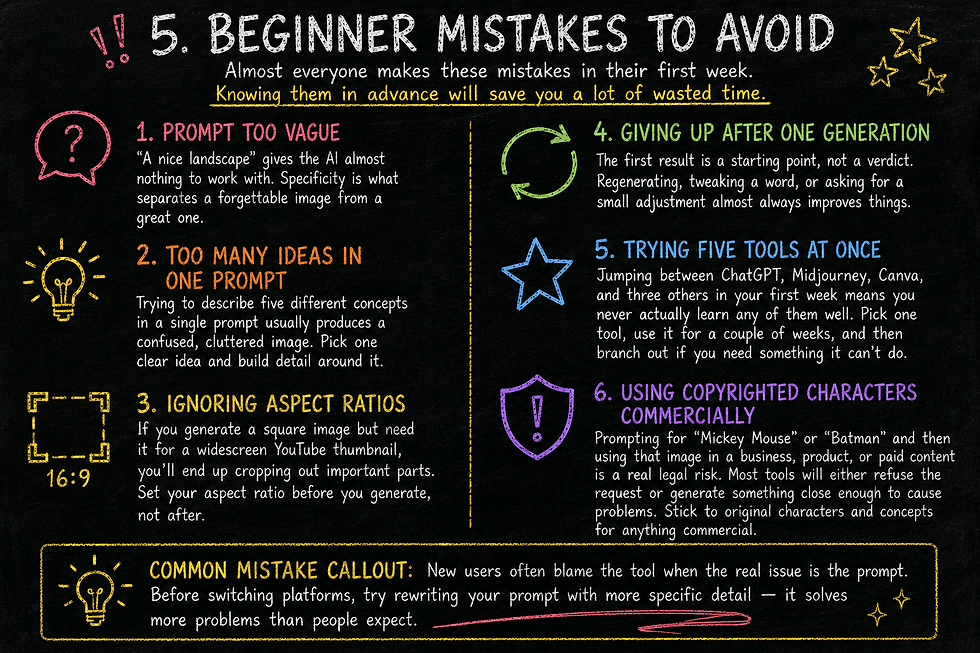 beginner mistakes to avoid when using AI unage generation software