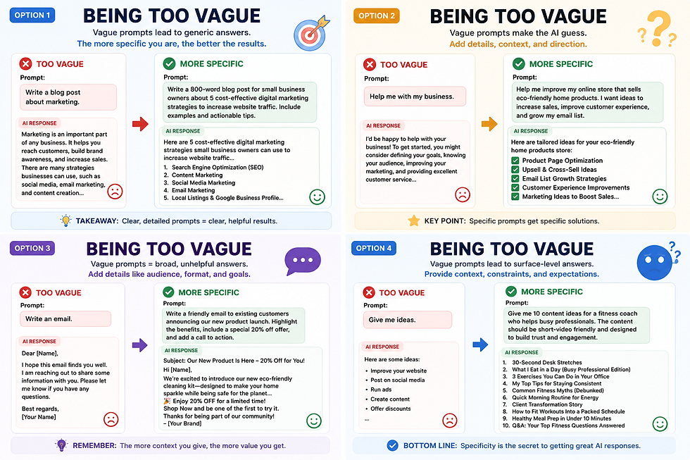 vague vs specific AI search query