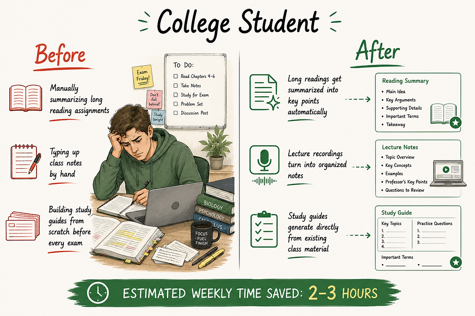 College student AI automation