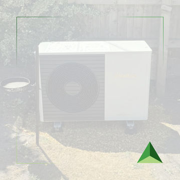 Air source heat pump unit installed externally at a residential property, representing renewable heating system maintenance and optimisation.