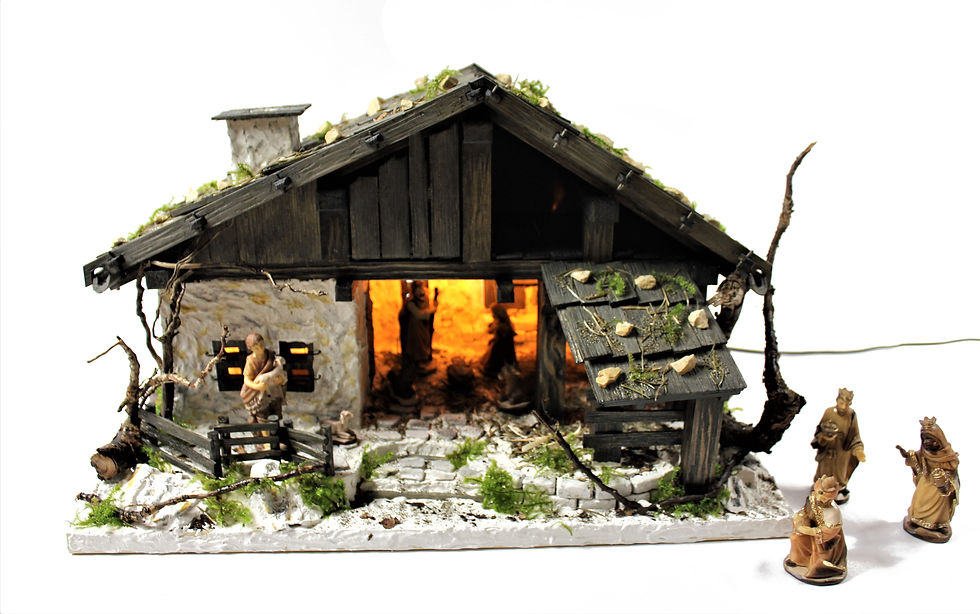 Alpenländische Weihnachtskrippe "Stallhäusl"