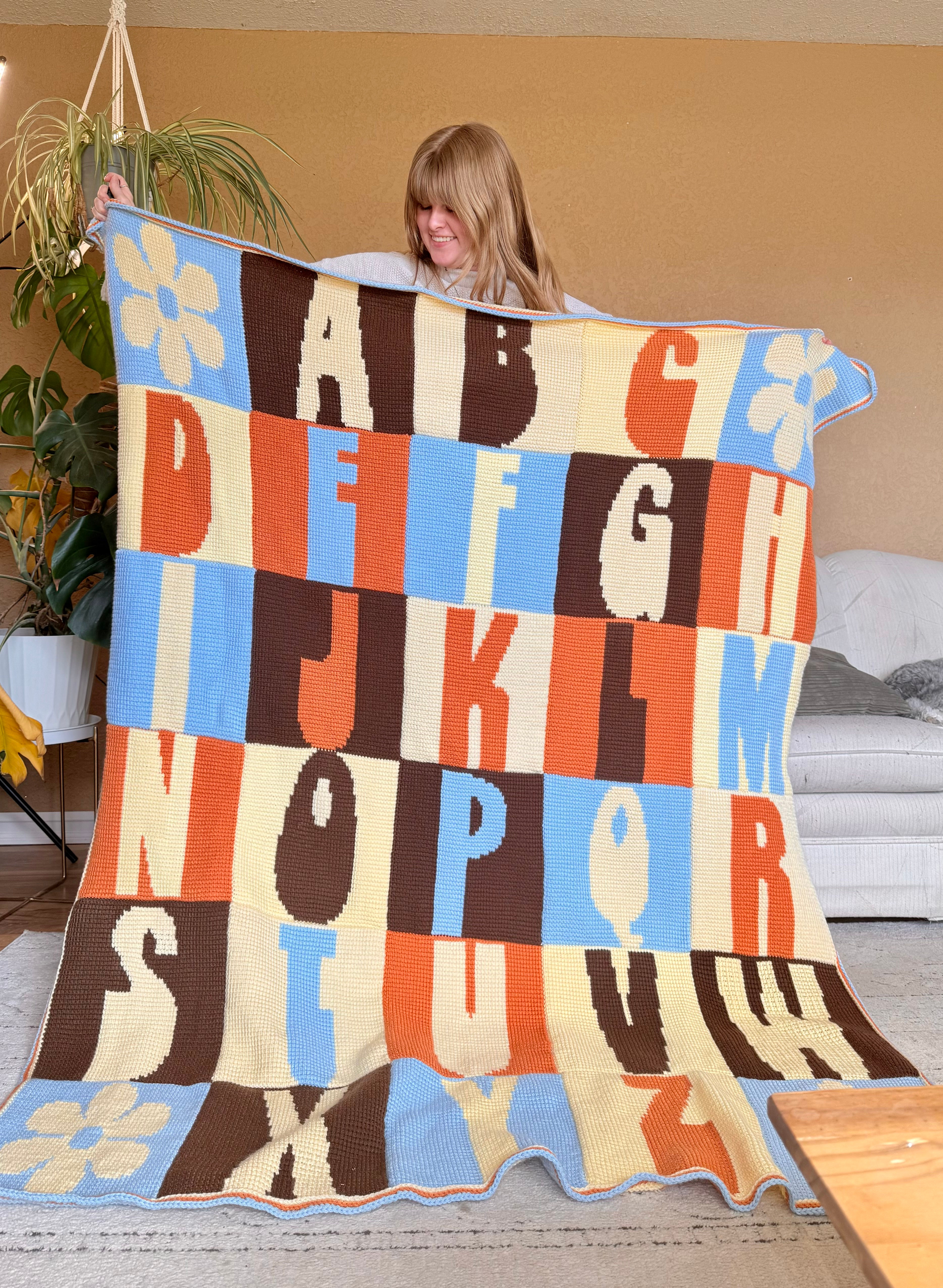 Flower Child Tunisian Blanket