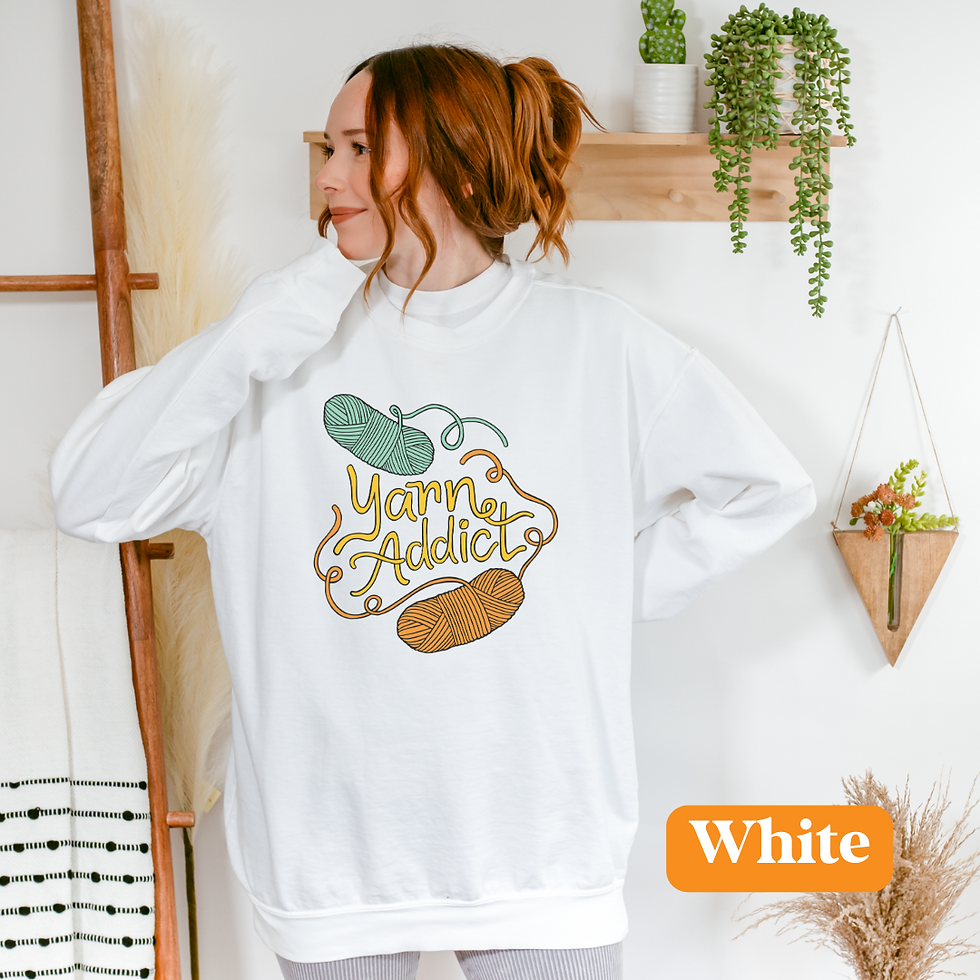 Thumbnail: Yarn Addict Unisex Garment-Dyed Sweatshirt