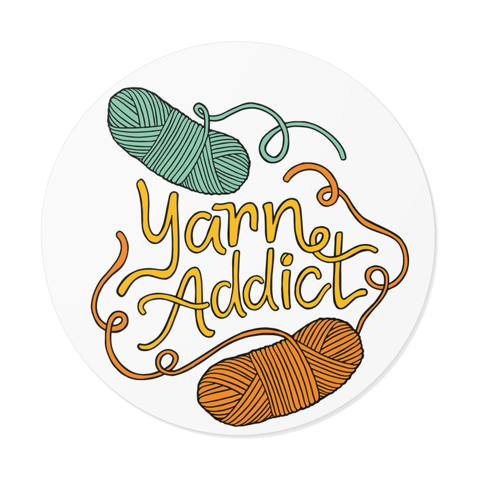  Yarn Addict Circle Sticker