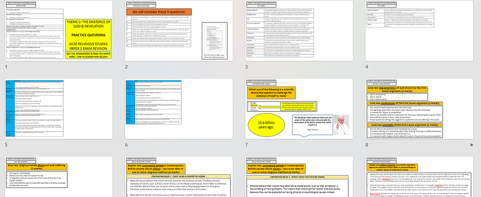Theme C: Existence of God & Revelation - Practice Questions & PowerPoint