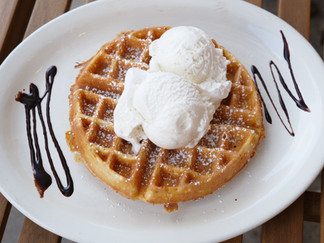 Hymie's waffle with ice cream