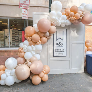 wildflower balloons set up for windle design company opening