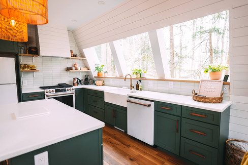 Dunlap Hollow Green and White Kitchen