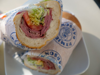 The Balebos a jewish hoagie HYmie's best corned beef, roast beef, pastrami and salami