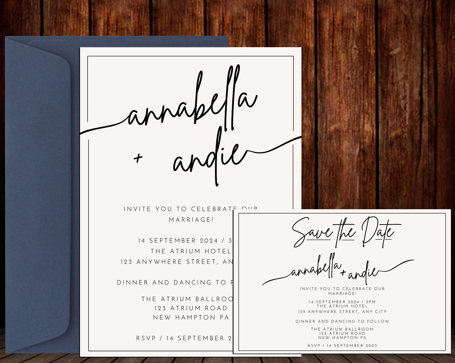 Save the Date and Wedding Invitation