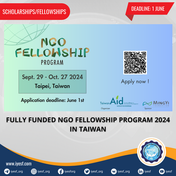 Fully Funded NGO Fellowship Program 2024 in Taiwan