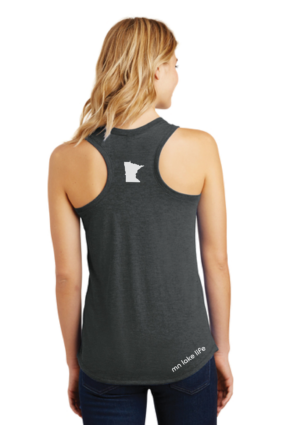 Thumbnail: Charcoal / White Print Women's Tank "unsalted"