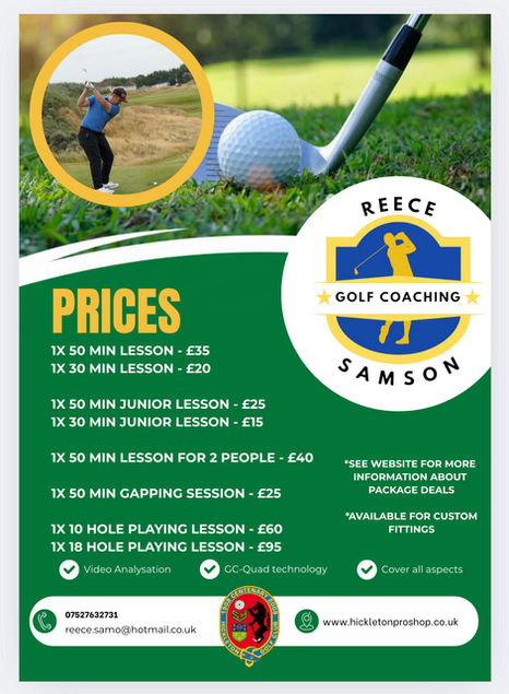 Golf coaching lesson offer