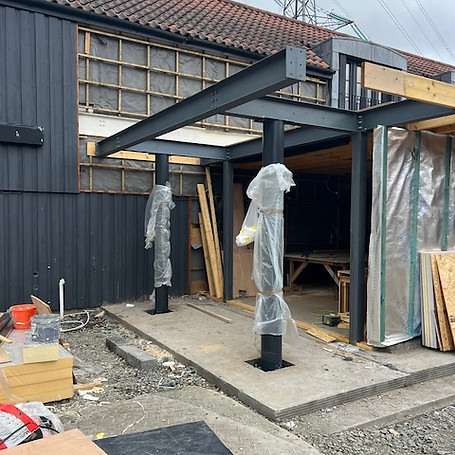 Steel structure construction progress