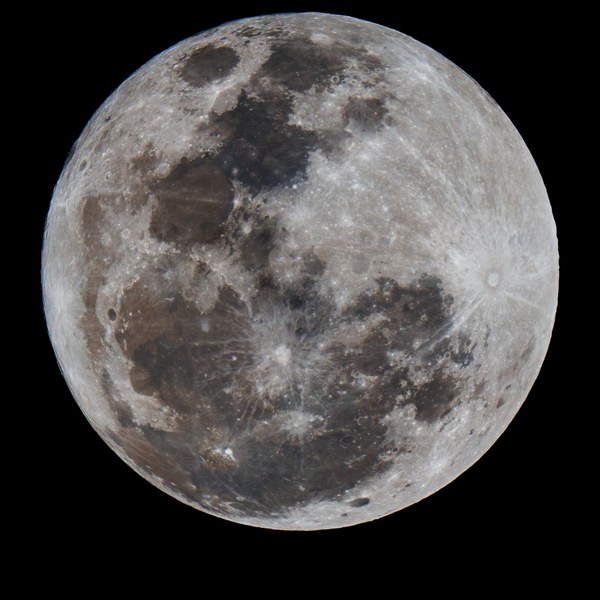 Full moon over the bush photographed on a Kruger photo safari