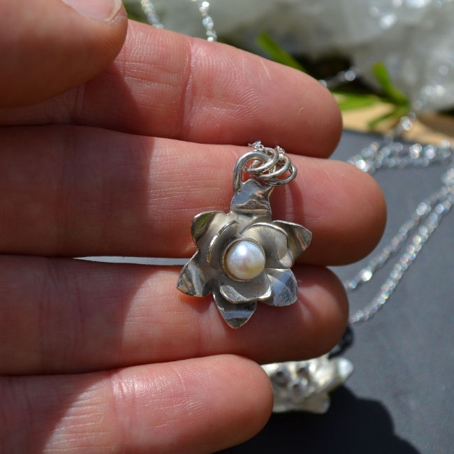 Miniature : Collection rose sauvage_ Pendentif rose sauvage