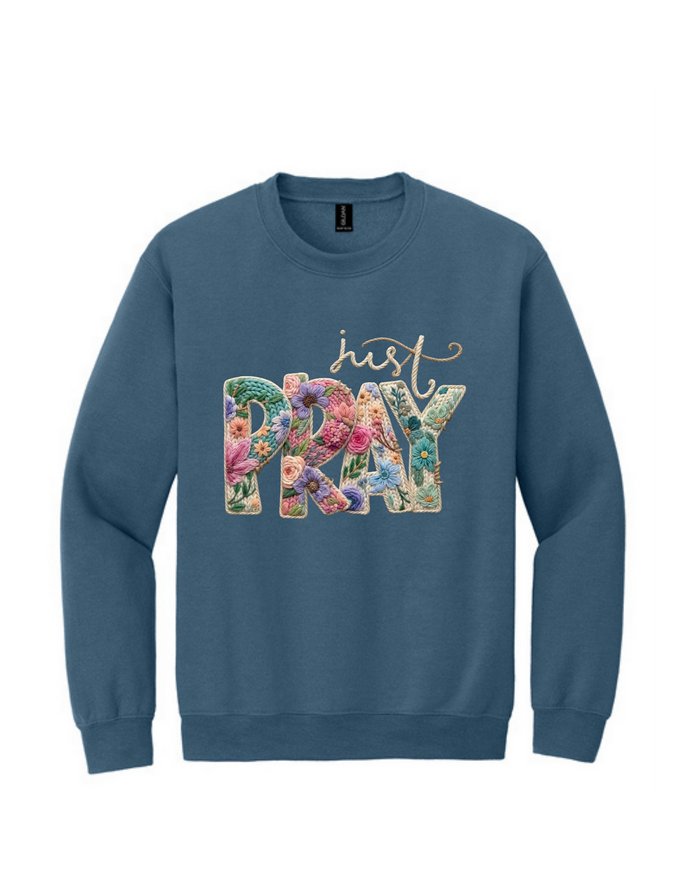 Thumbnail: Just Pray Gildan Heavy Blend Crewneck Sweatshirt