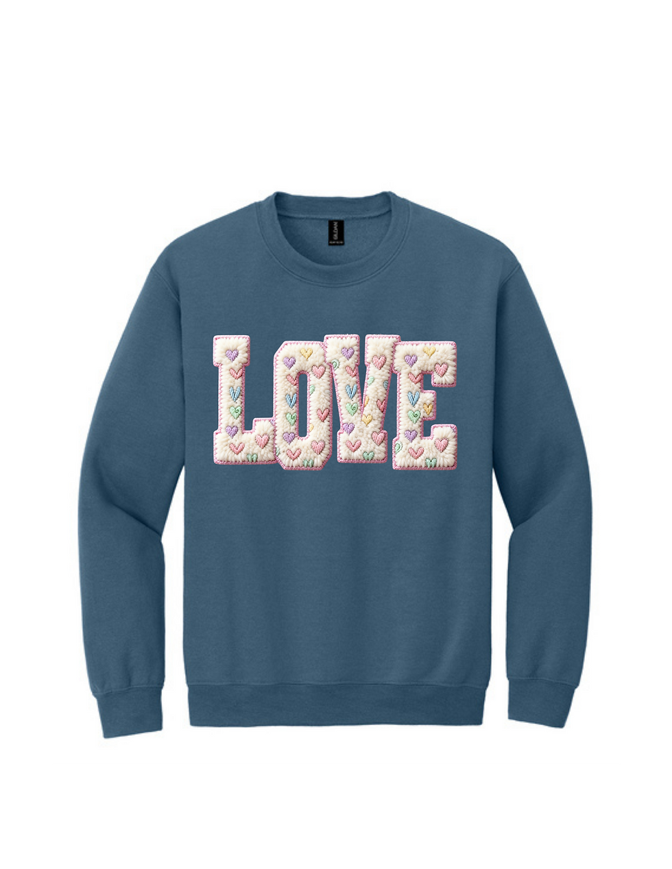 Thumbnail: L-O-V-E Gildan Heavy Blend Crewneck Sweatshirt