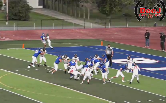Carson Braswell Wraps up Fort Leboeuf's Brady Black in the backfield. Corry made a late push in the game but the Beavers fell to the Bison 31-29 on Friday Night.