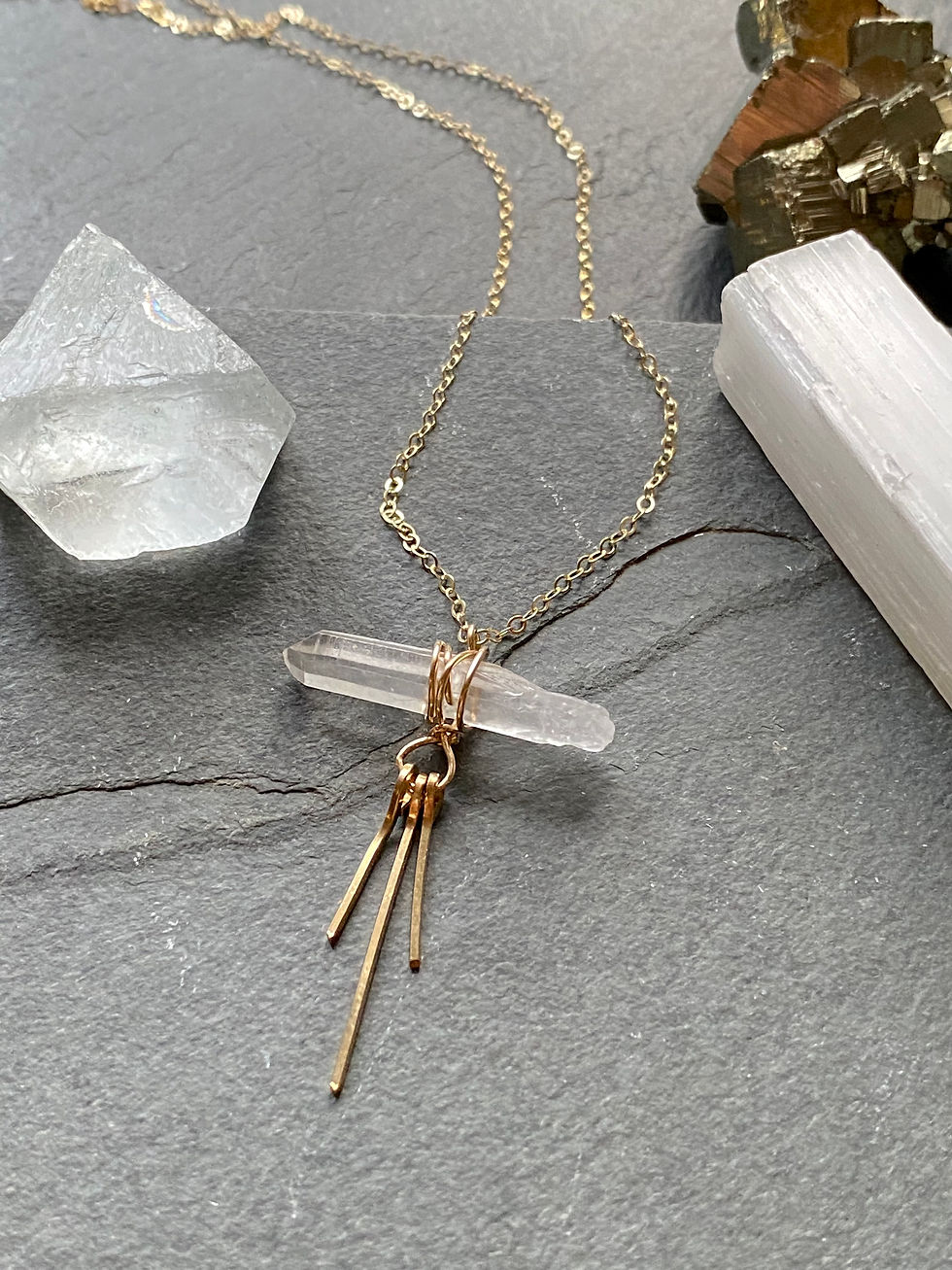 Thumbnail: Quartz sunburst necklace