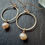 Thumbnail: Pearl & 14kt gold hoop earrings