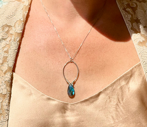 Labradorite and sterling silver necklace | Anjali Goods