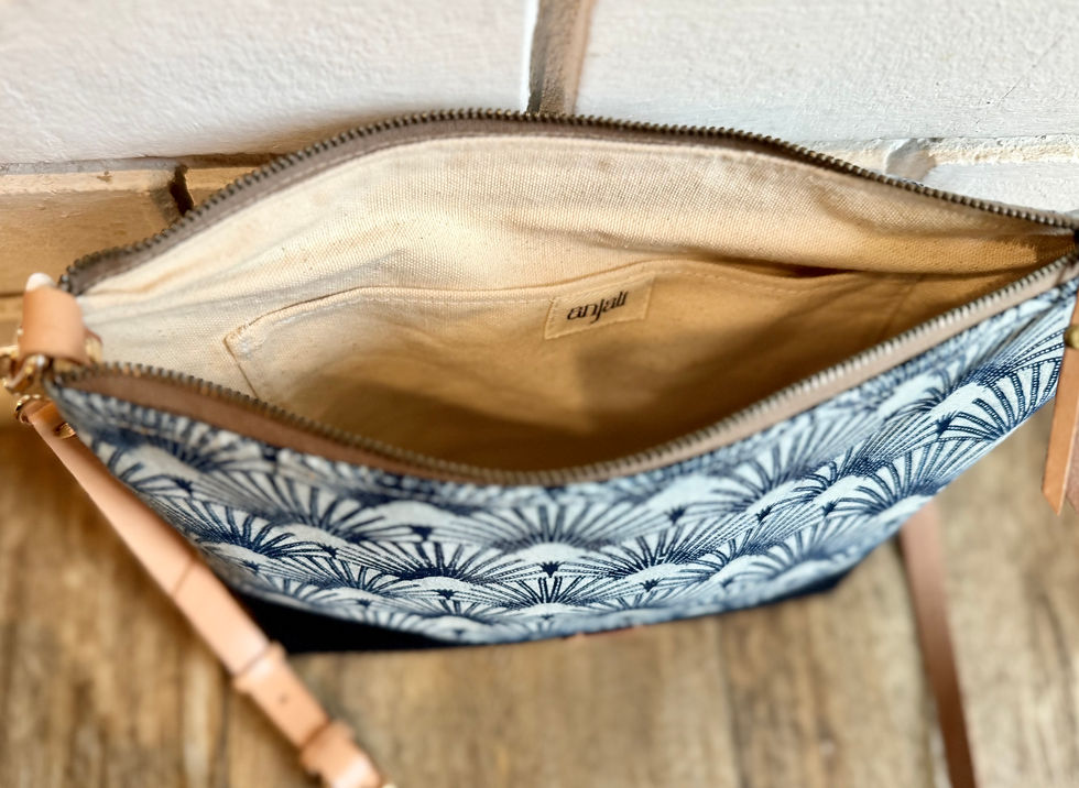 Thumbnail: Japanese indigo & denim crossbody handbag