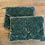 Thumbnail: Teal blue silk velvet zipper pouch
