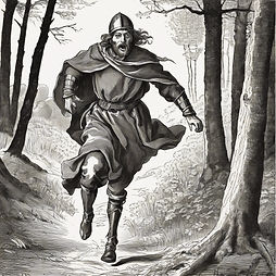 black and white book illustration of a m