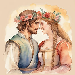 a water color picture of a young, happy