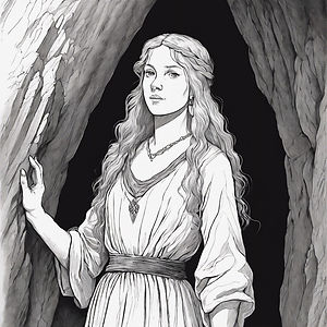 black and white book illustration of a y
