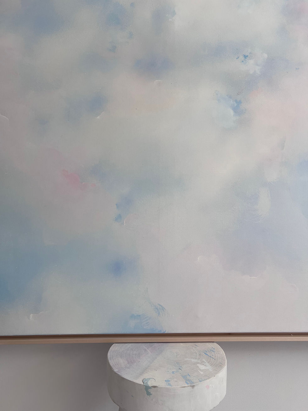 Miniaturbild: Zuckerwolken 125x125cm in Linde gerahmt