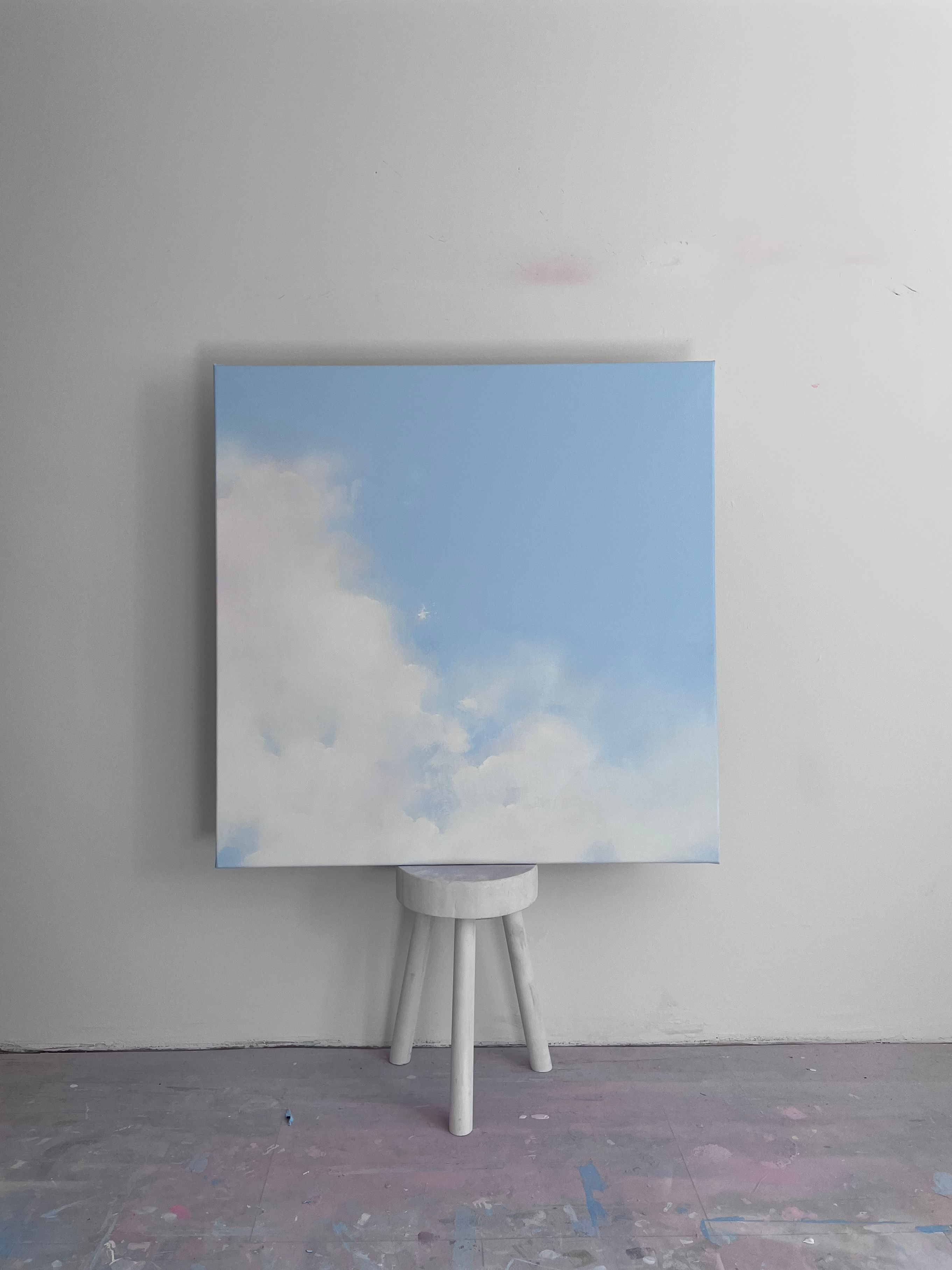 RESERVIERT- Cumulus 02 - 105x105cm in Linde gerahmt