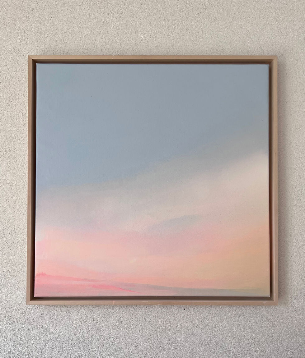 Miniaturbild: SOLD - Lichtweben 60x60 cm in Linde gerahmt