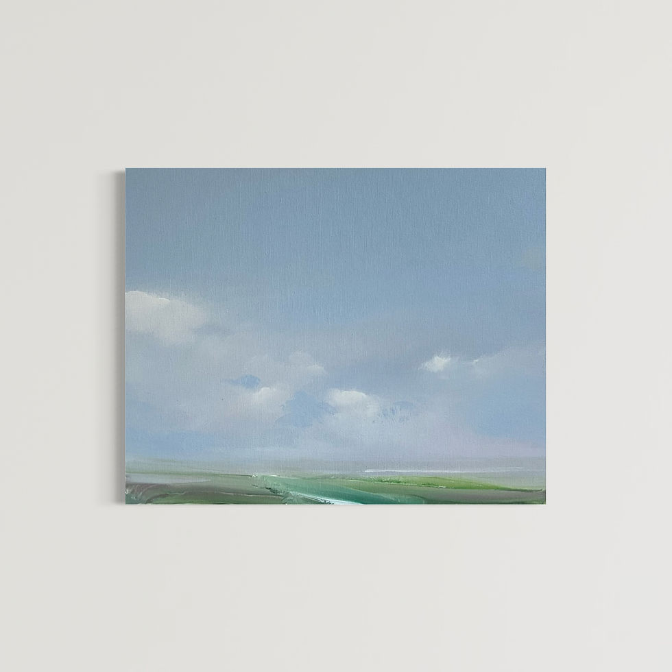 Miniaturbild: SOLD - Halmenmeer 50x40cm in Eiche gerahmt