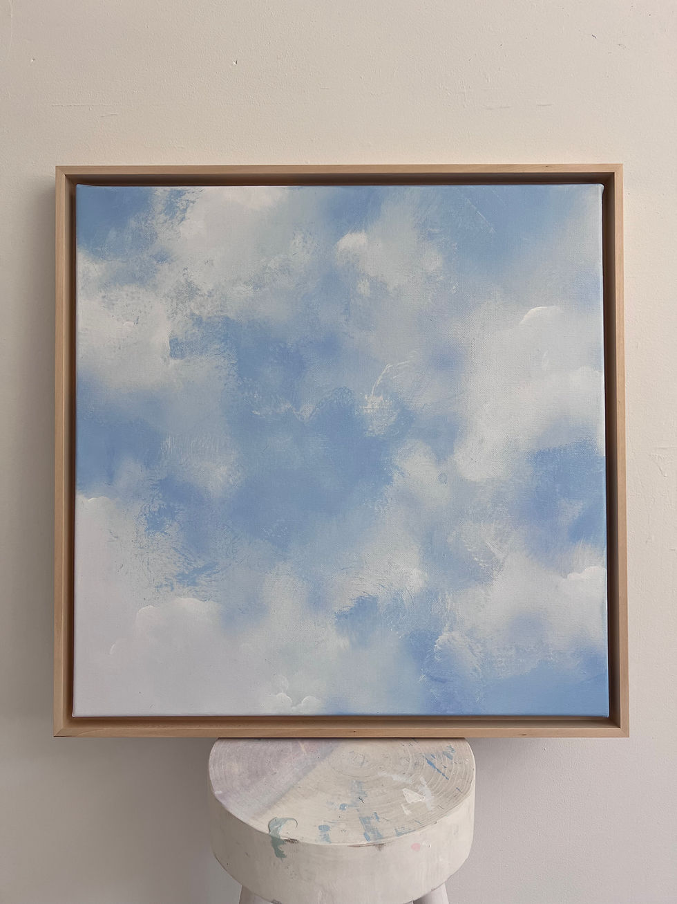 Miniaturbild: SOLD  - Flockentanz - 65x65cm in Linde gerahmt