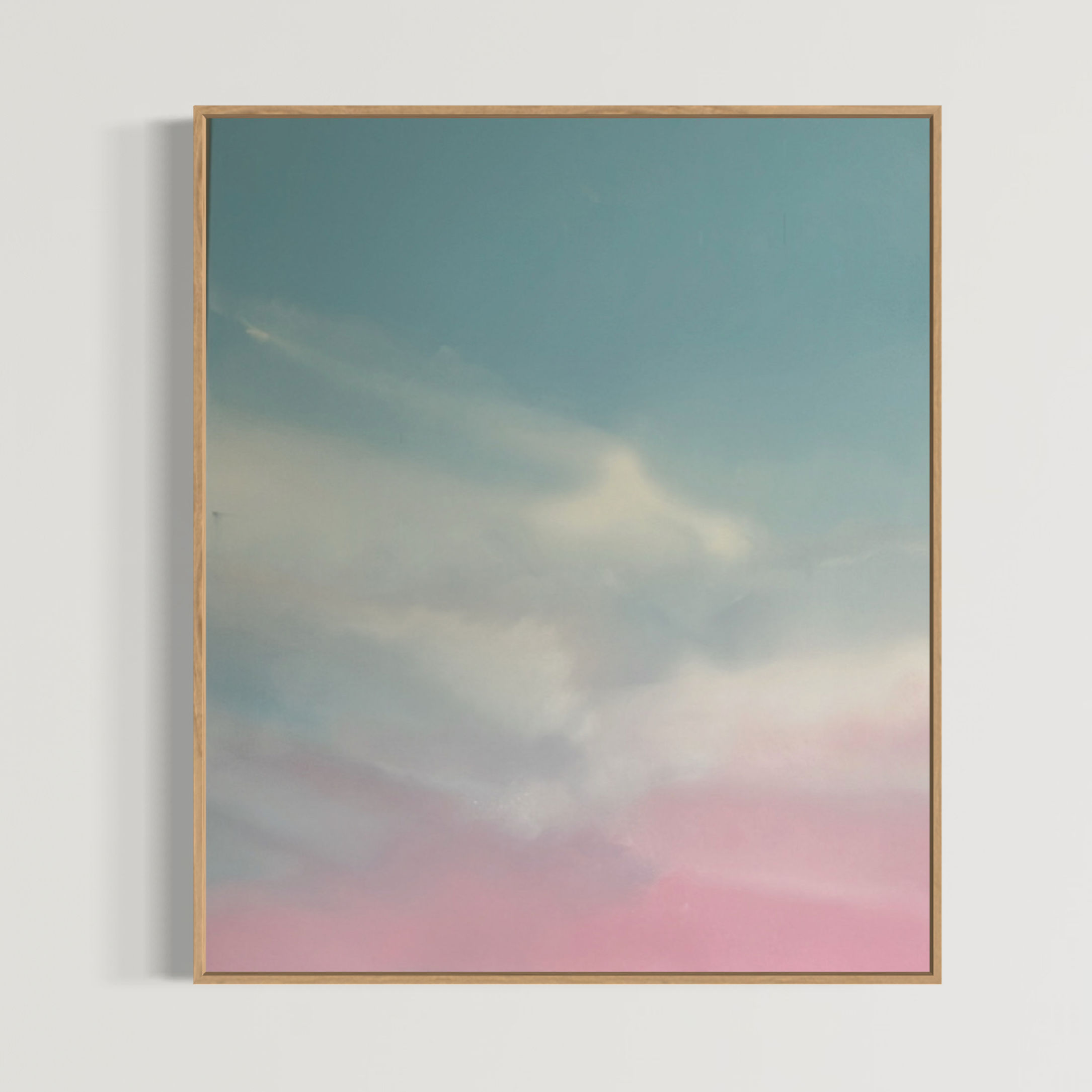 Poem  Rosé 120x100cm in Eiche gerahmt