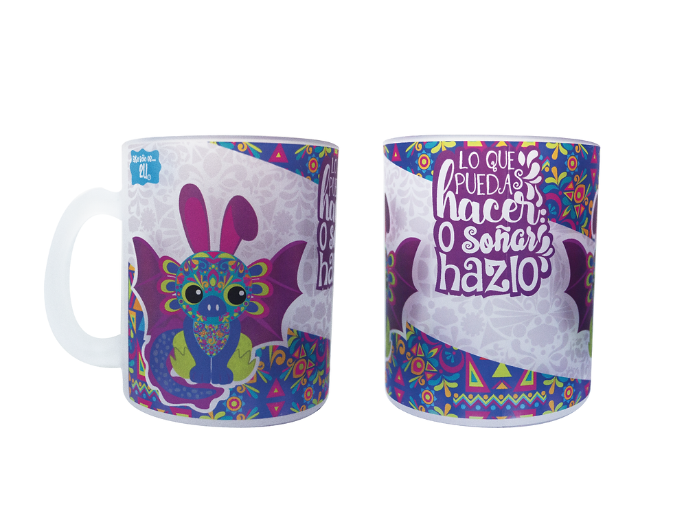 Taza Vidrio 11oz / Ilustración Pig Alebrije