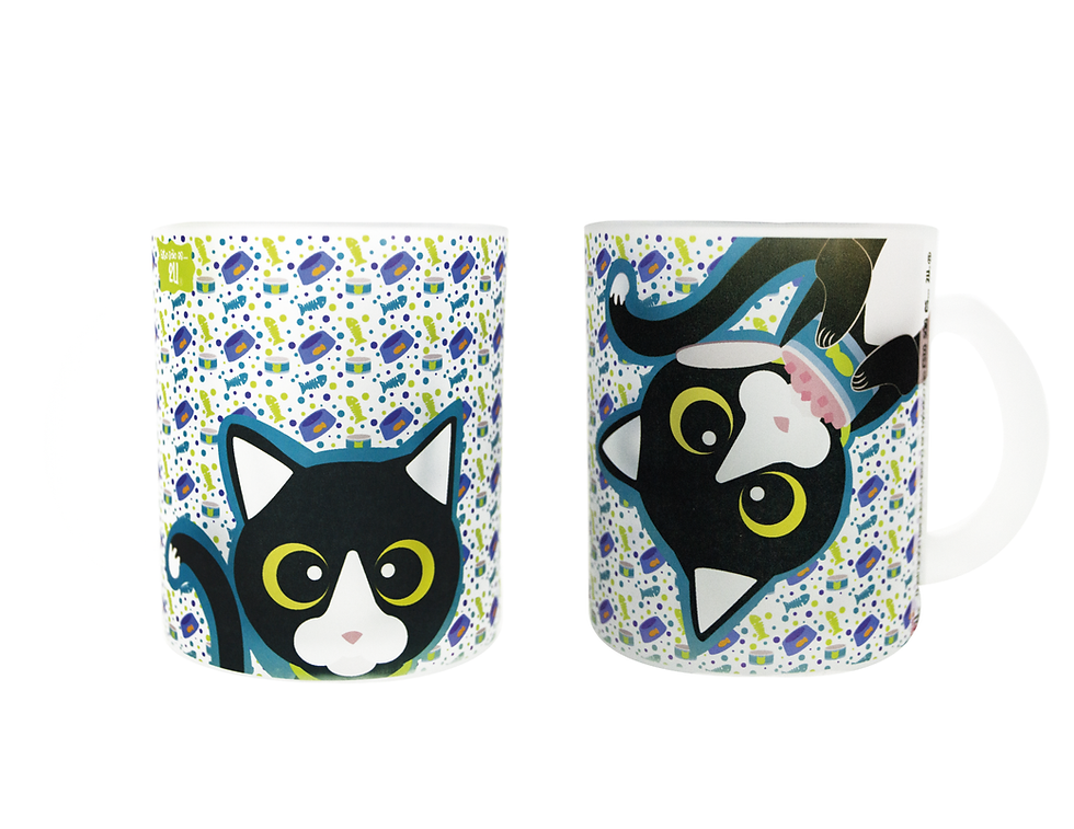 Taza Vidrio 11oz / Ilustración Gato Felix