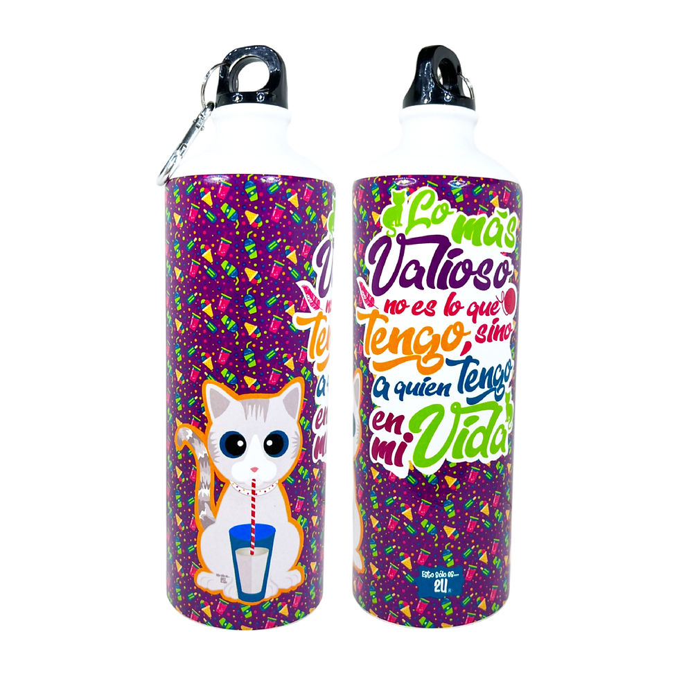 Botella 1 litro / Ilustración Gato leche