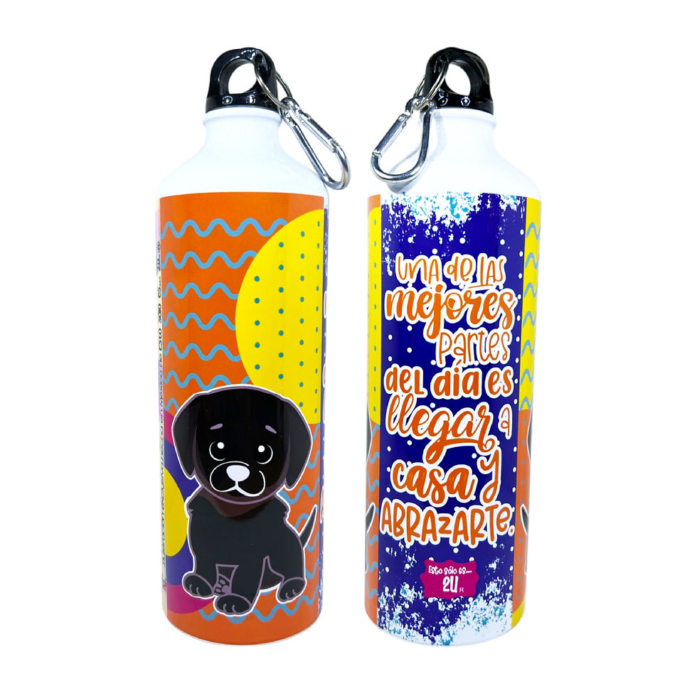 Botella 1 litro / Ilustración Labrador negro