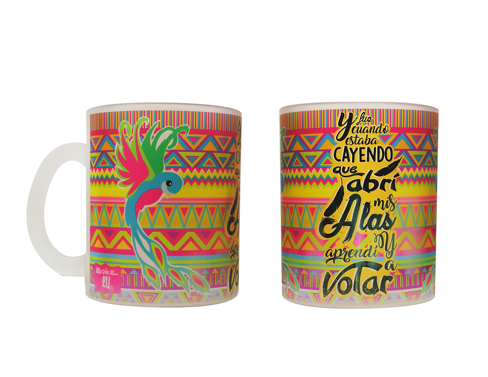 Taza vidrio 11oz / Ilustración Quetzal